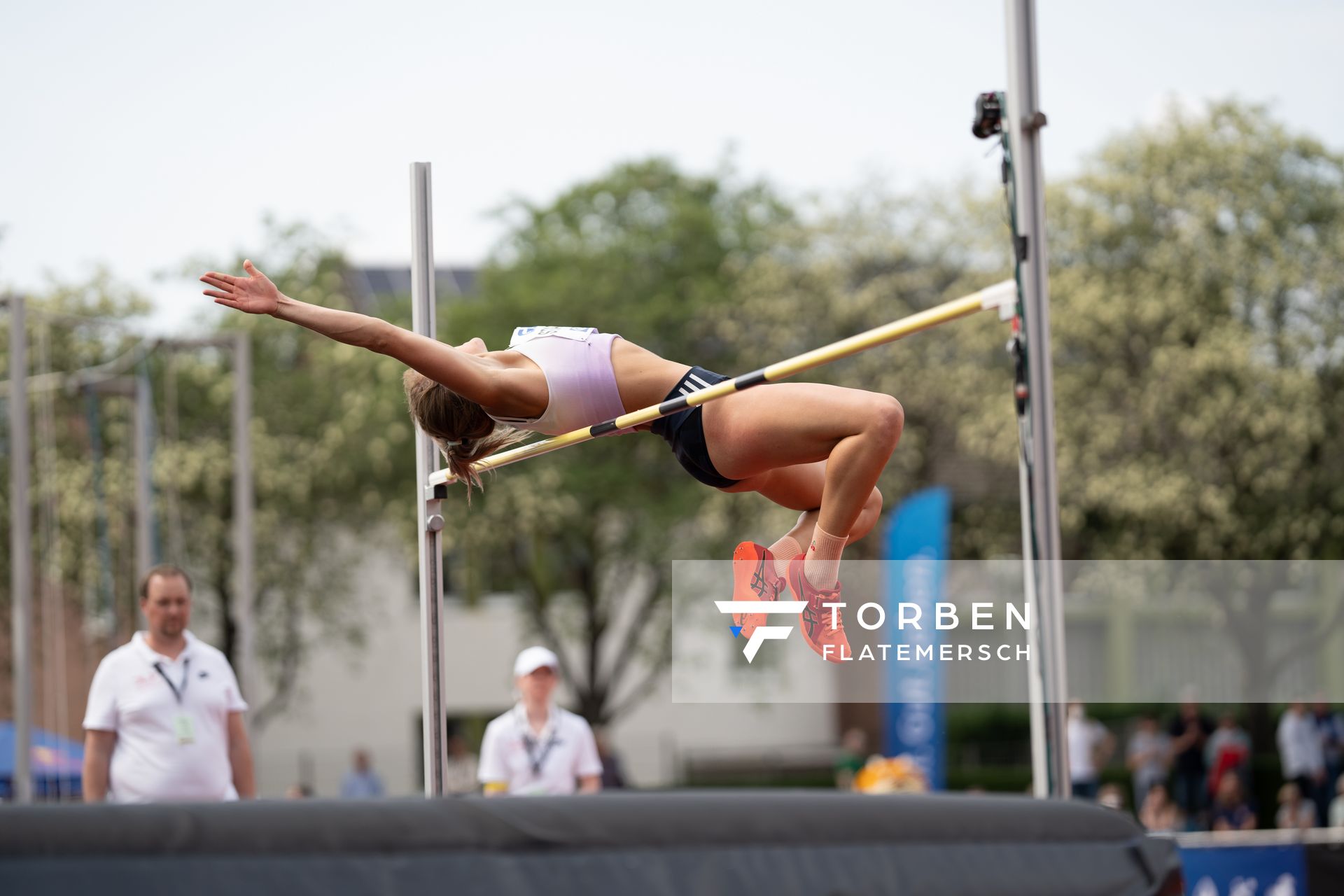 Katie Stainton (GBR) beim Hochsprung am 07.05.2022 beim Stadtwerke Ratingen Mehrkampf-Meeting 2022 in Ratingen